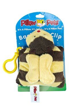 NEW Rare Pillow Pets Plush Backpack Clip Bumble Bee Stuffed Animal Toy